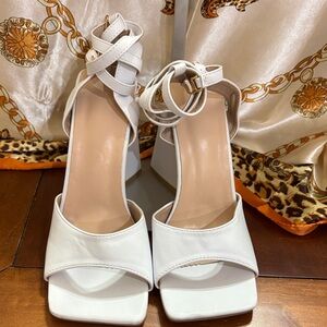 Chic White Strappy Heels